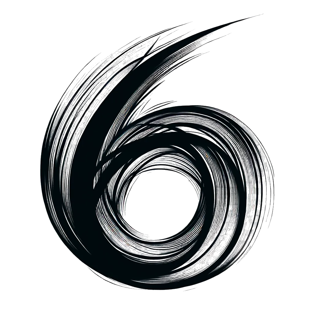 un dibujo de una marca de 666 representando el tema de 666 en blanco y negro.