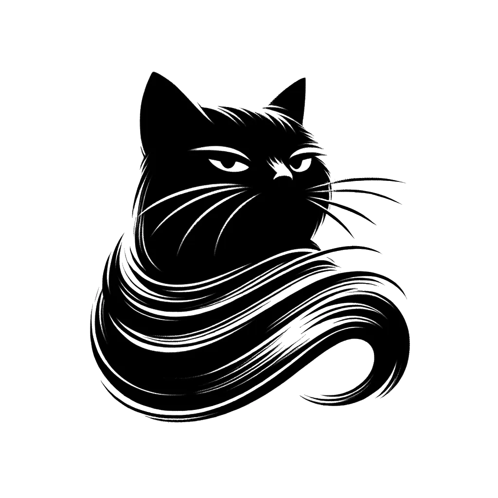 un dibujo de un gato arrogante con actitud representando el tema de Actitud Positiva en blanco y negro.