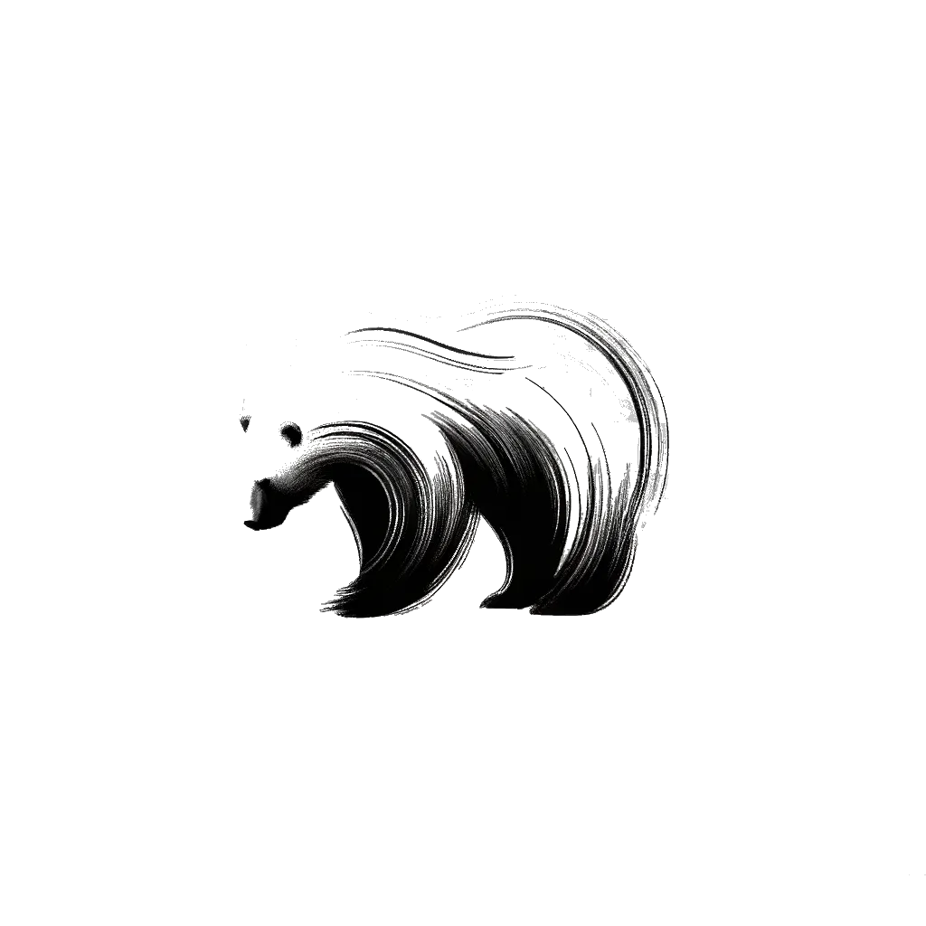 un dibujo de un oso polar representando el tema de Aislamiento en blanco y negro.