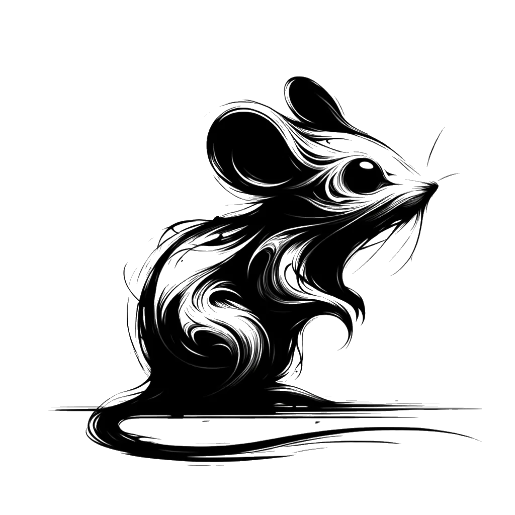 un dibujo de un ratoncito asustado representando el tema de Ansiedad en blanco y negro.
