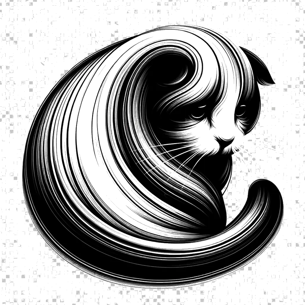 un dibujo de un gato con aspecto triste representando el tema de Ansiedad y Depresión en blanco y negro.