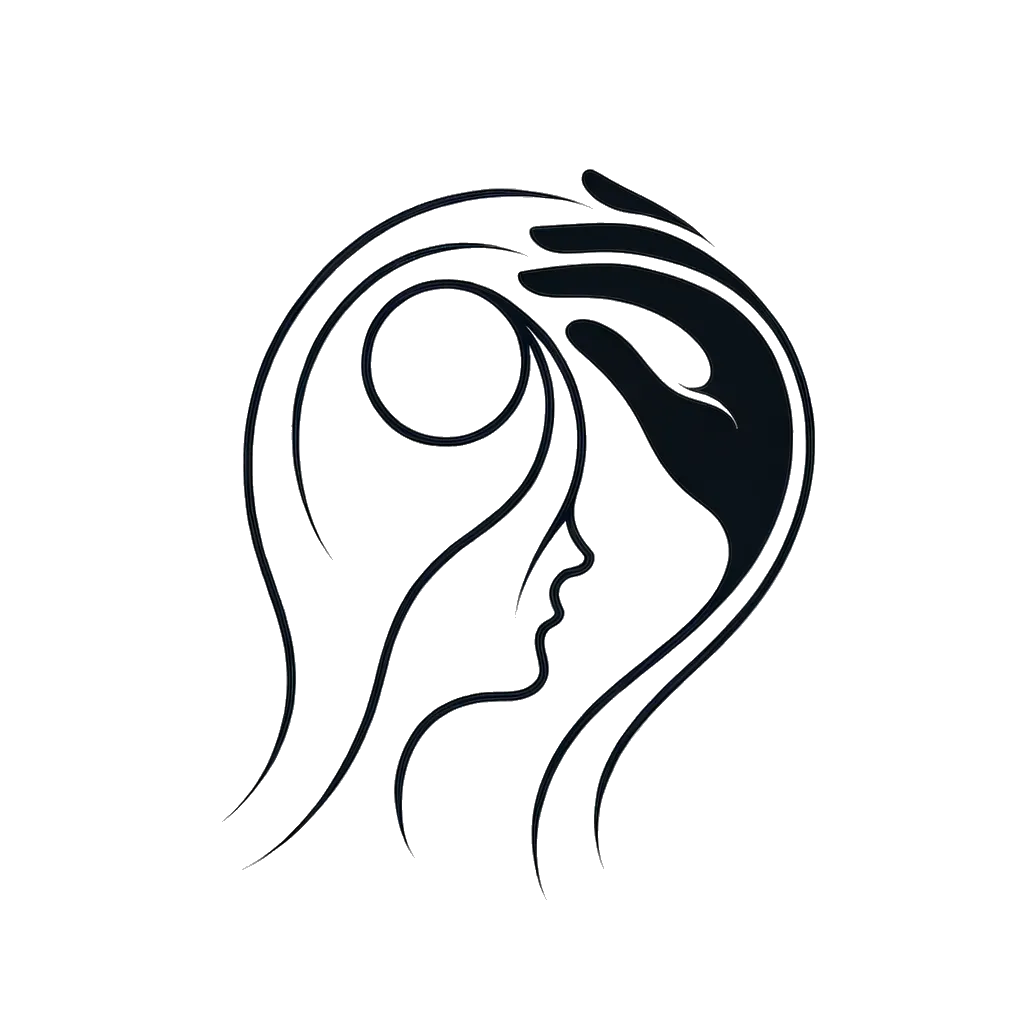 un dibujo de una mano de bendición sobre la cabeza en negro y blanco representando el tema de Bendiciendo en blanco y negro.