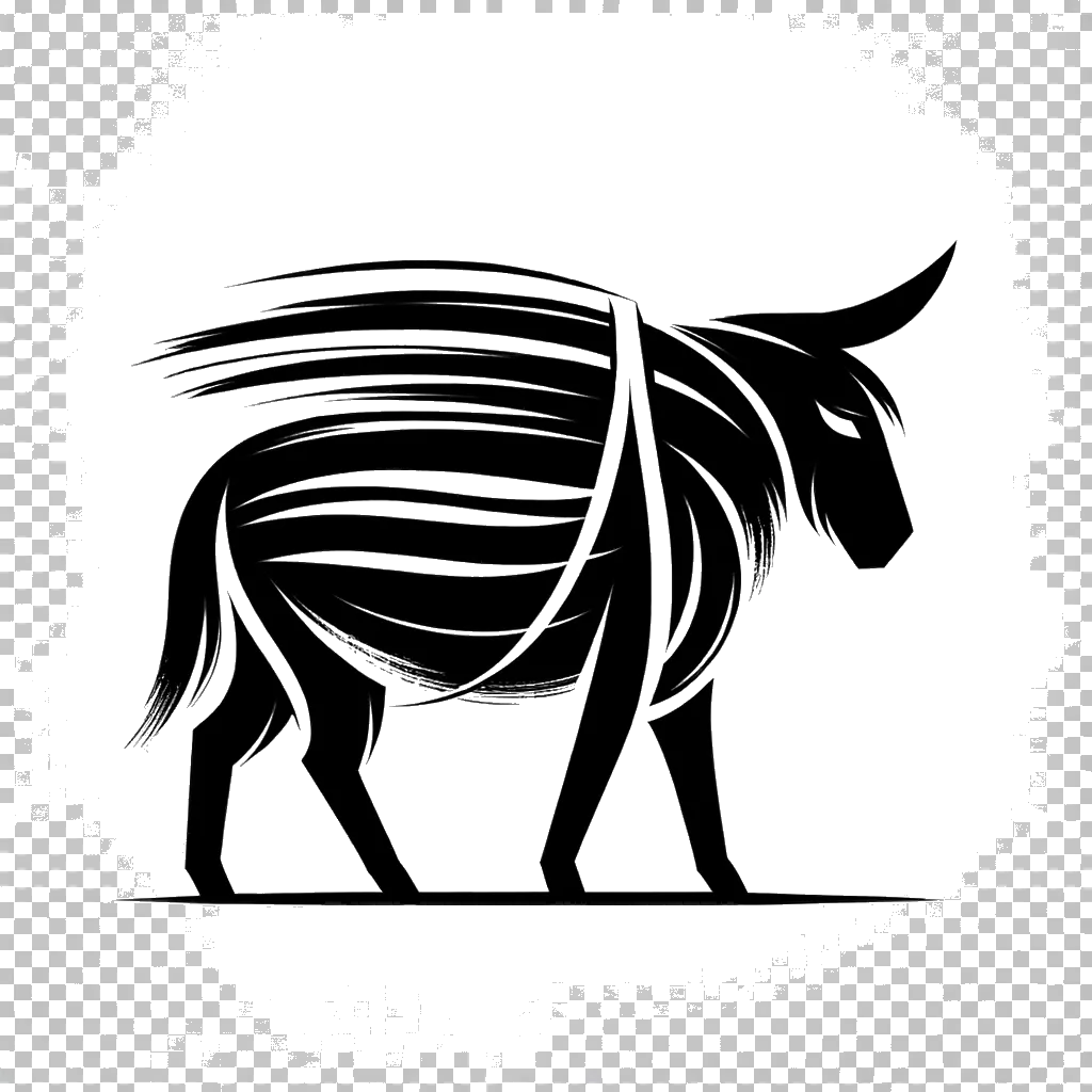 un dibujo de un burro con una pesada carga en su espalda en blanco y negro representando el tema de Carga en blanco y negro.