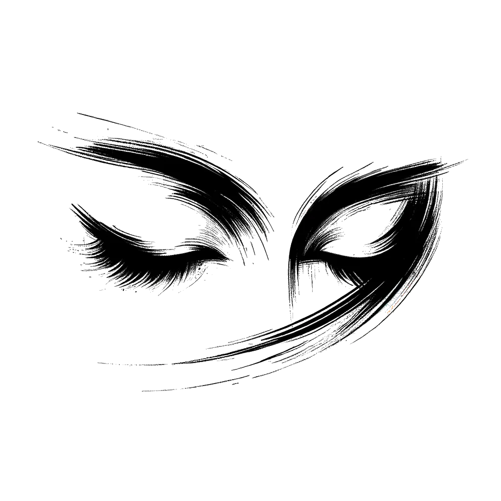 un dibujo de un par de ojos cerrados en blanco y negro representando el tema de Ceguera en blanco y negro.