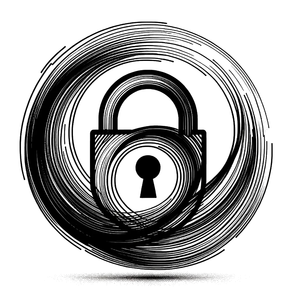 un dibujo de un candado representando el tema de Celibato en blanco y negro.
