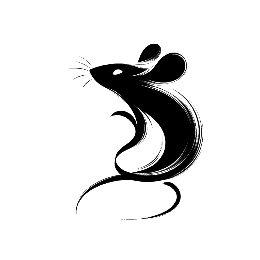 un dibujo de un ratón mostrando cobardía representando el tema de Cobardía en blanco y negro.