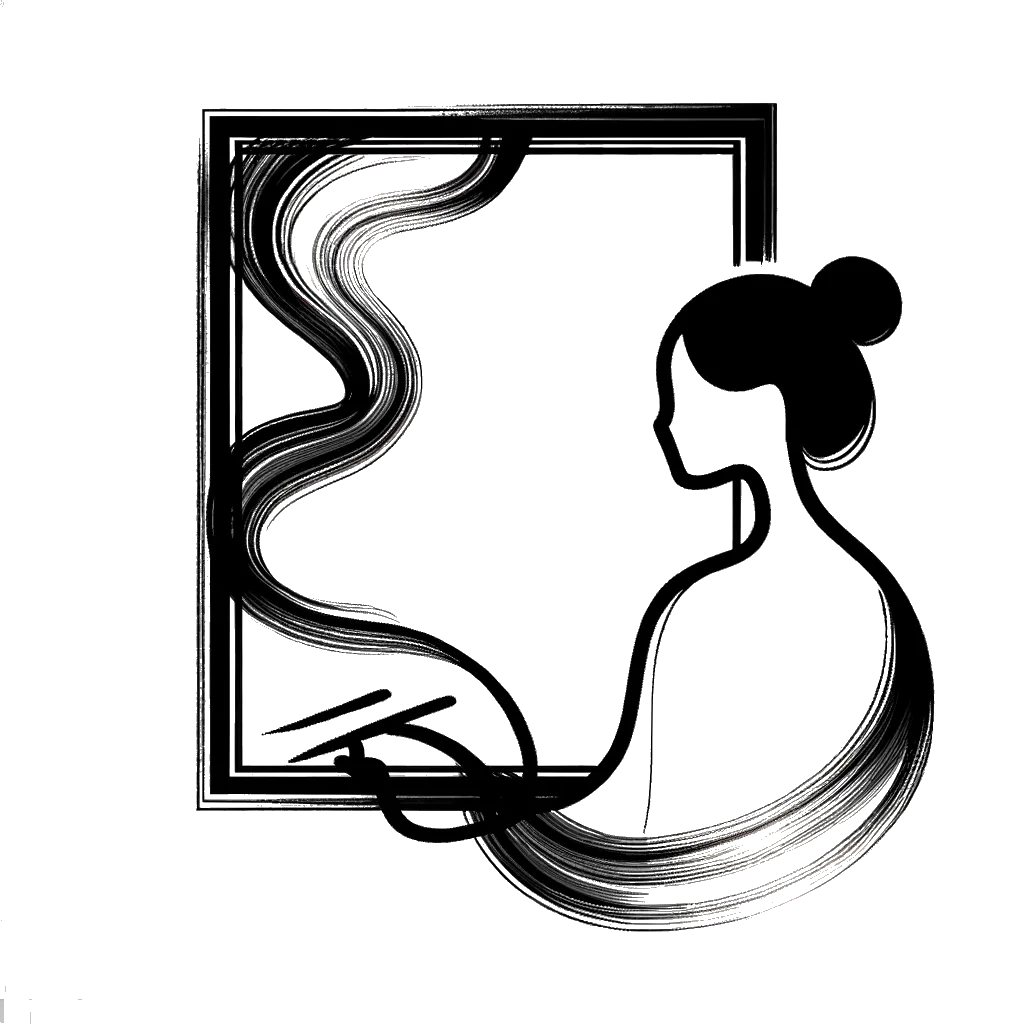 un dibujo de una persona mirando a través de un marco de imagen representando el tema de Contexto en blanco y negro.