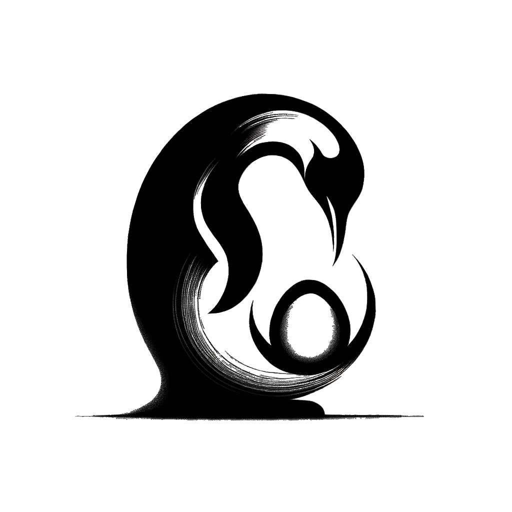 un dibujo de un pingüino emperador empollando un huevo representando el tema de Disciplina en blanco y negro.