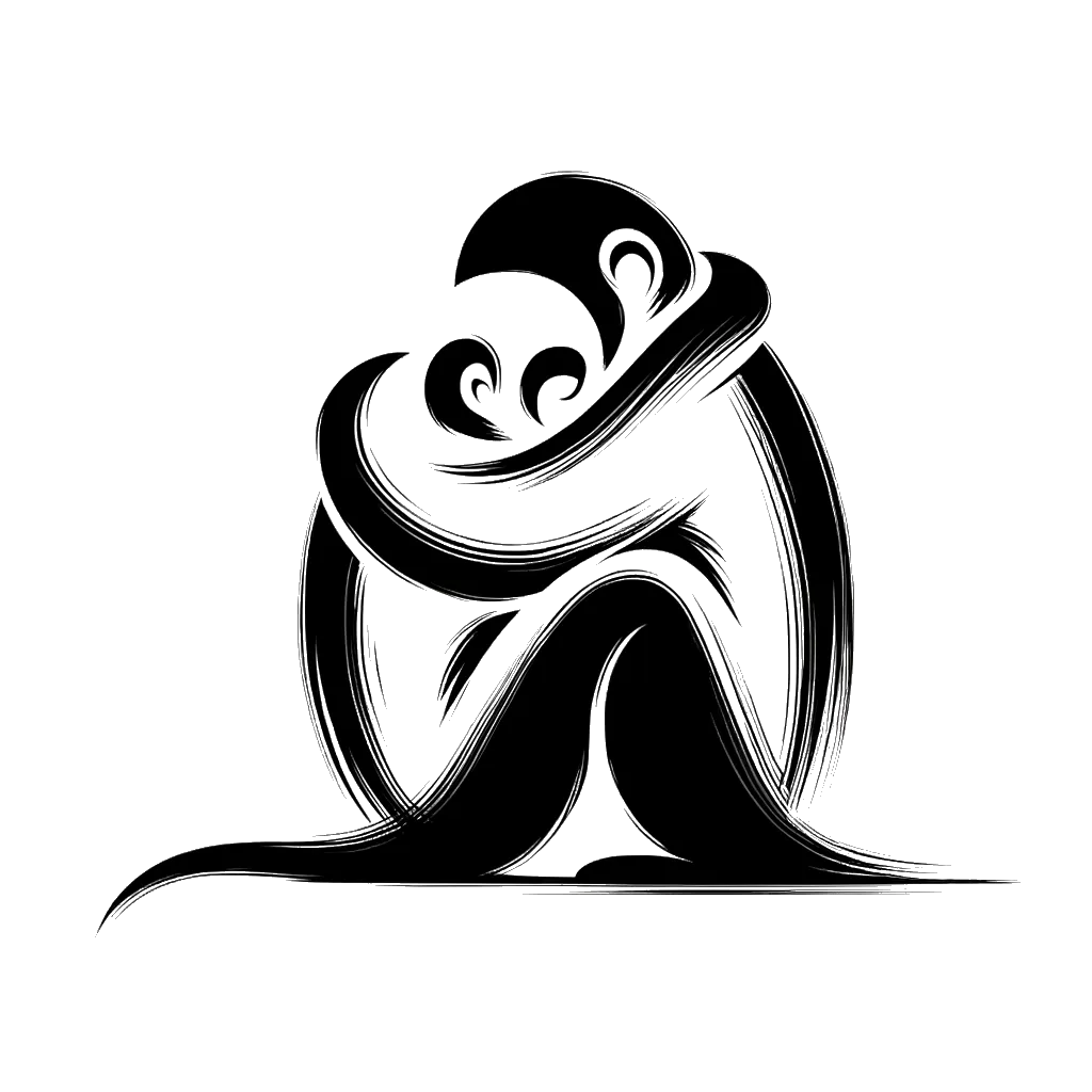 un dibujo de una mano agarrada en el pecho simbolizando disculpa representando el tema de Disculparse en blanco y negro.