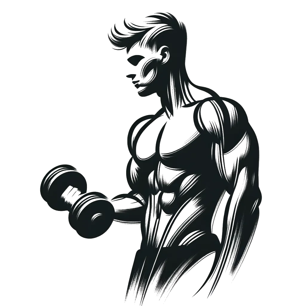 un dibujo de Un hombre rubio levantando pesas en el gimnasio. representando el tema de Ejercicio Físico en blanco y negro.