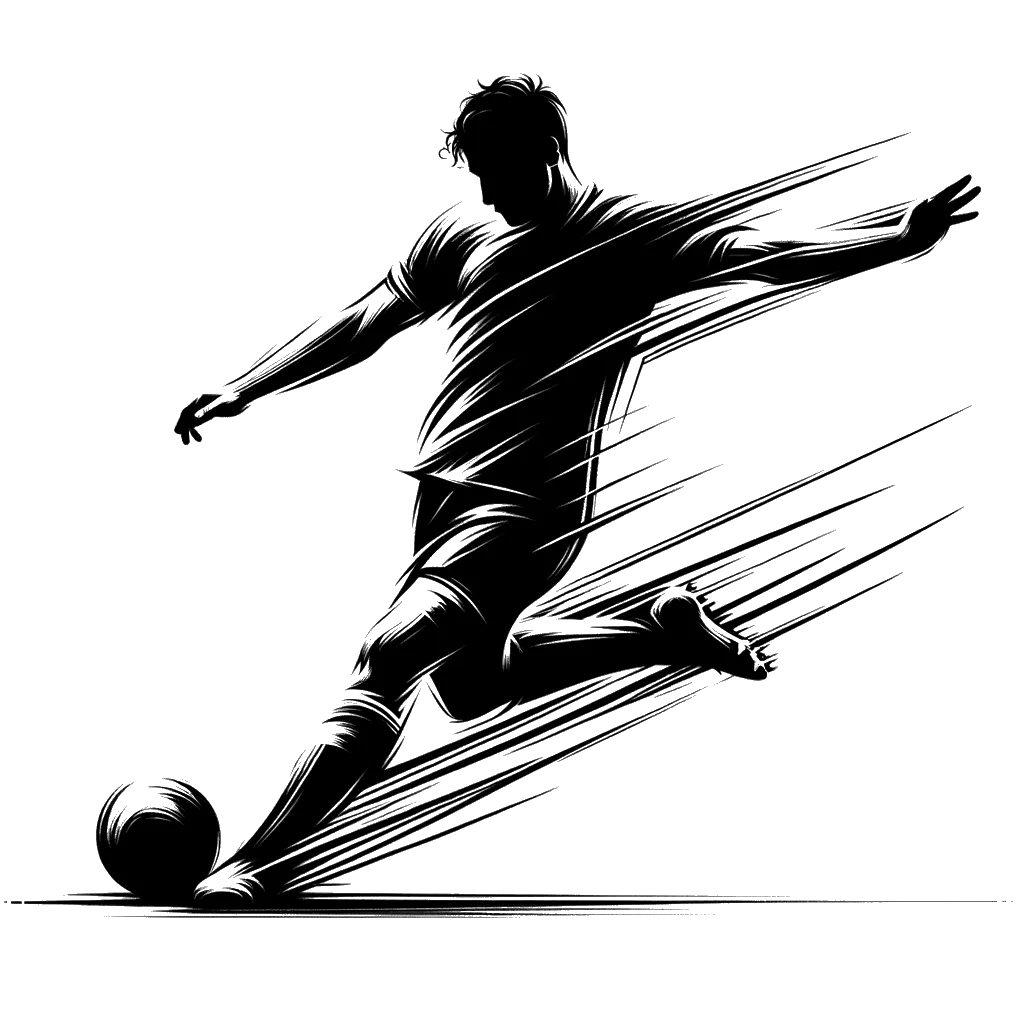 un dibujo de Un jugador de fútbol americano anotando un penal. representando el tema de Establecer Metas en blanco y negro.