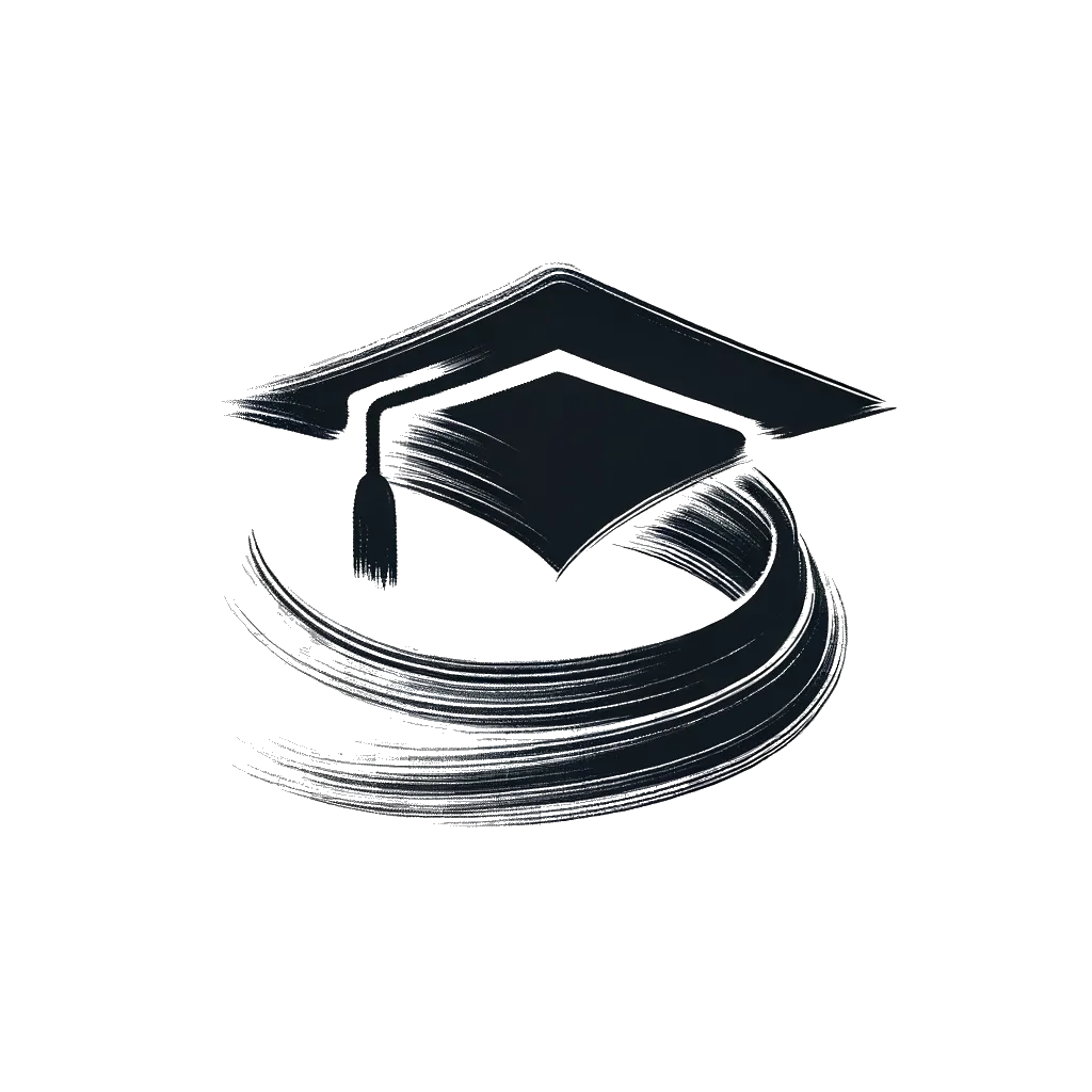 un dibujo de una birrete de graduación representando el tema de Graduación en blanco y negro.