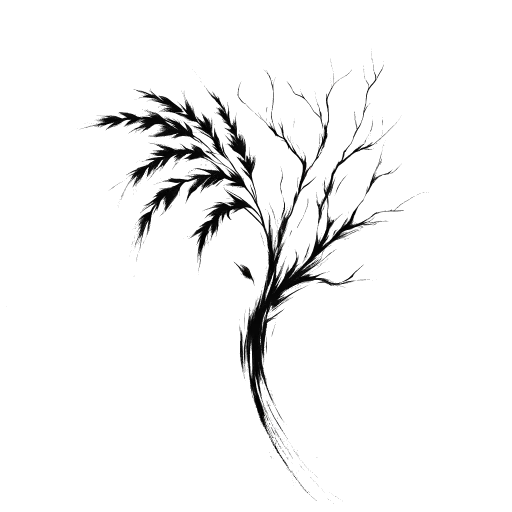 un dibujo de una planta muerta representando el tema de Hambruna en blanco y negro.