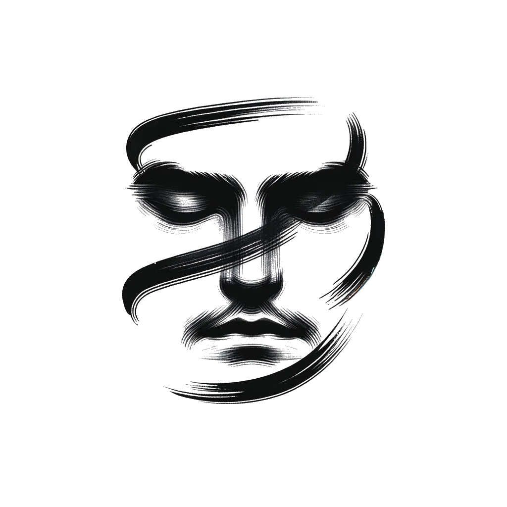 un dibujo de el ojo cerrado de un hombre representando el tema de Indiferencia en blanco y negro.