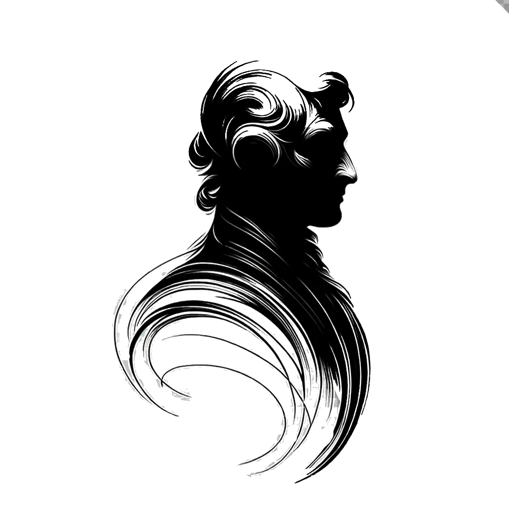 un dibujo de George Washington representando el tema de Integridad en blanco y negro.