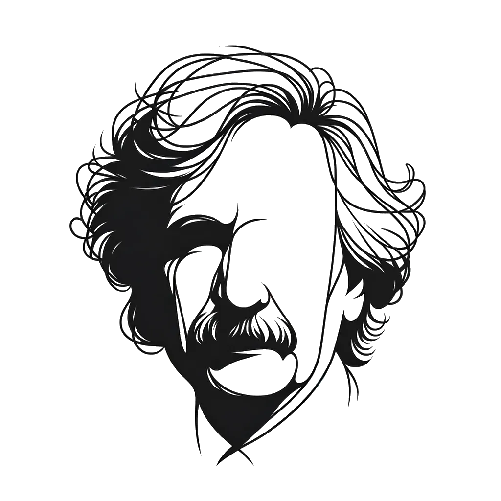 un dibujo de rostro de Albert Einstein representando el tema de Invenciones en blanco y negro.