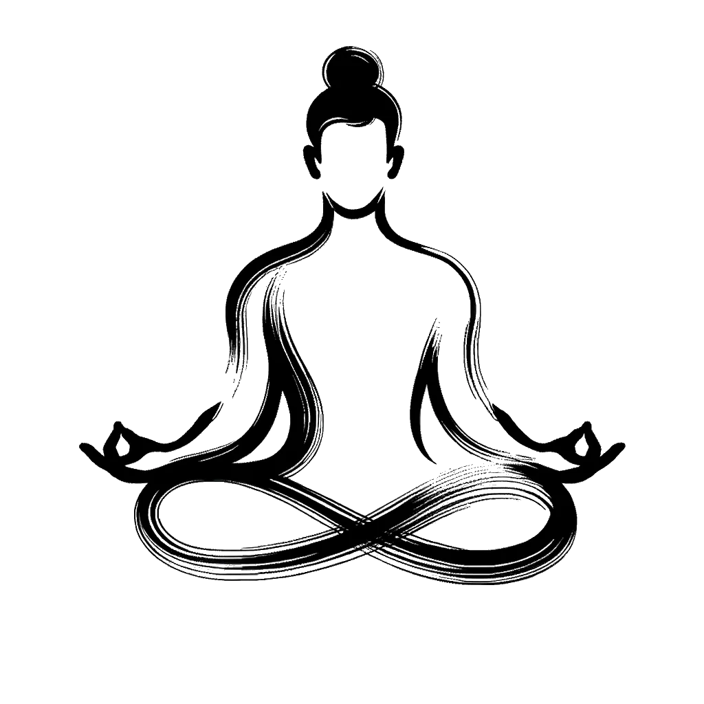 un dibujo de un hombre occidental meditando representando el tema de Mente Limpia en blanco y negro.