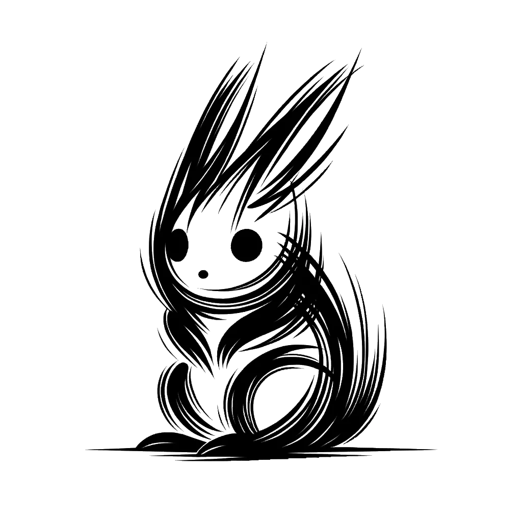 un dibujo de un conejo que parece nervioso representando el tema de Nerviosismo en blanco y negro.