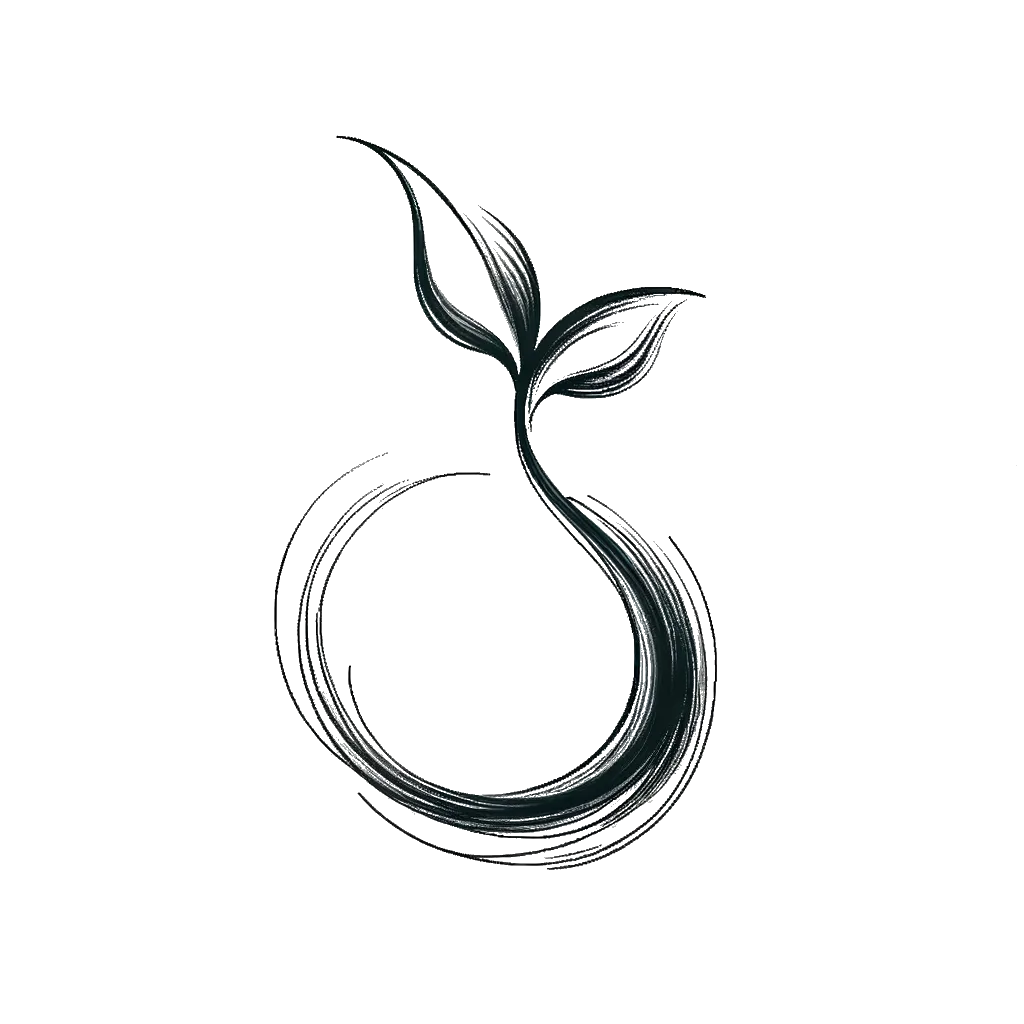 un dibujo de una plántula representando el tema de Nuevo en blanco y negro.