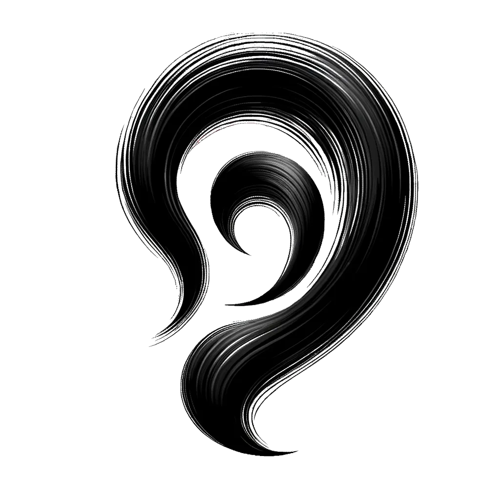 un dibujo de una oreja representando el tema de Orejas en blanco y negro.