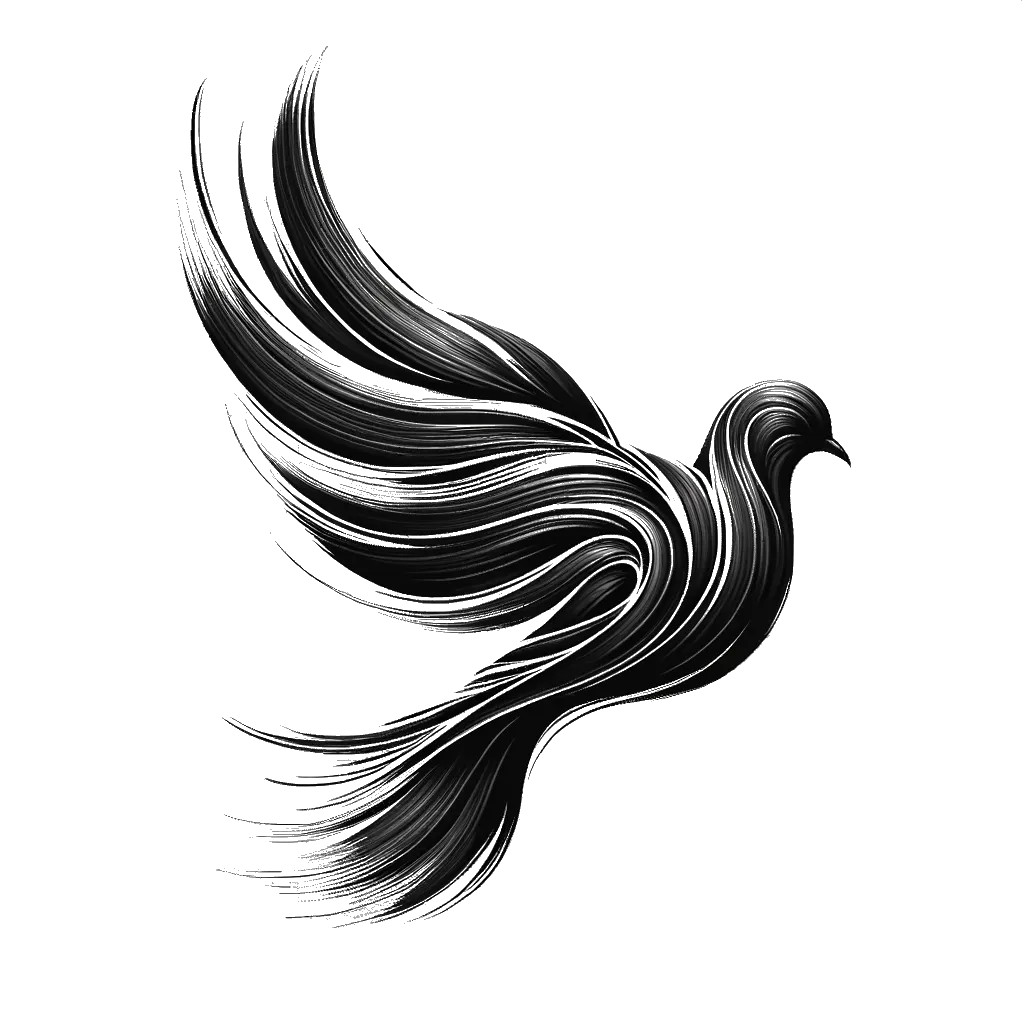 un dibujo de una paloma representando el tema de Paz en blanco y negro.