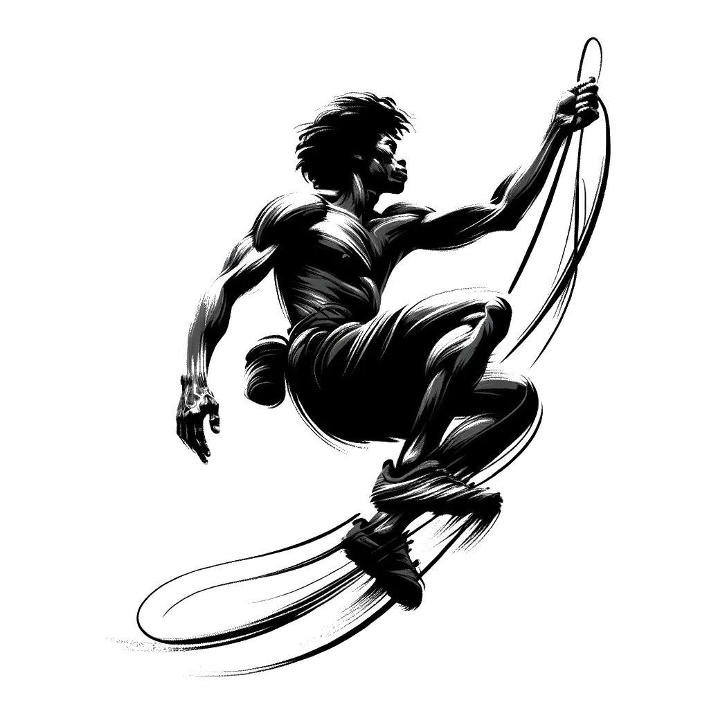 un dibujo de un hombre escalando rocas representando el tema de Persistencia en blanco y negro.