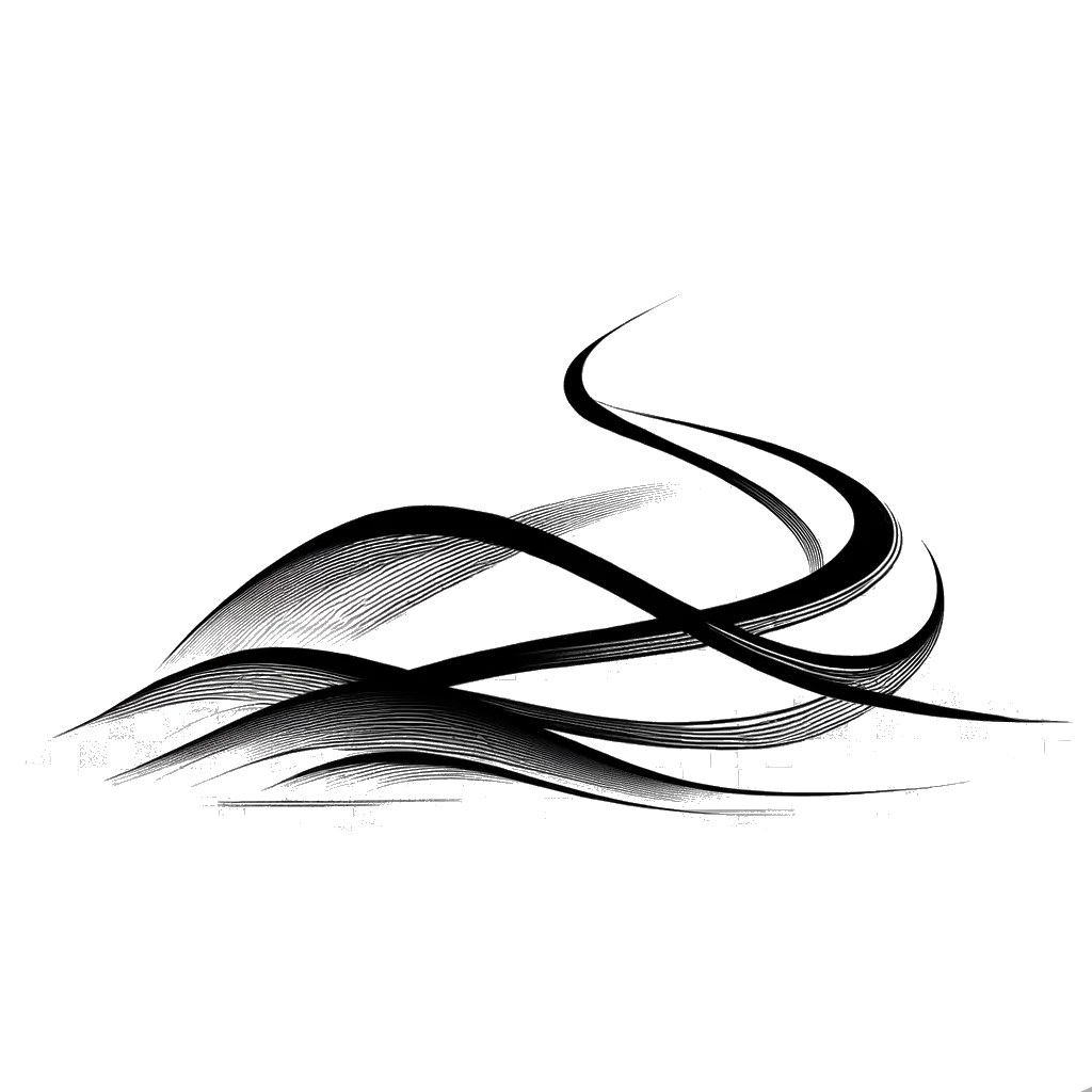 un dibujo de dunas en un desierto representando el tema de Polvo en blanco y negro.