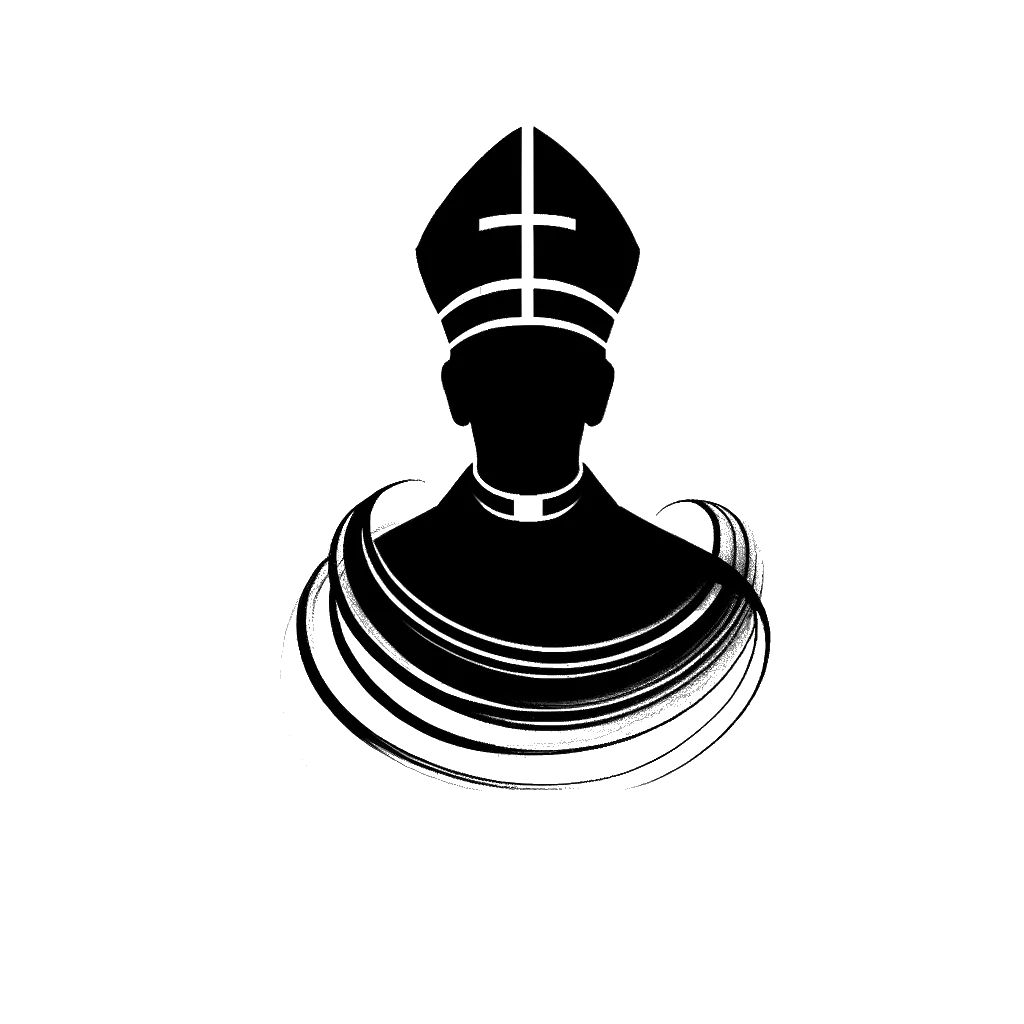 un dibujo de un vicario representando el tema de Sacerdote en blanco y negro.