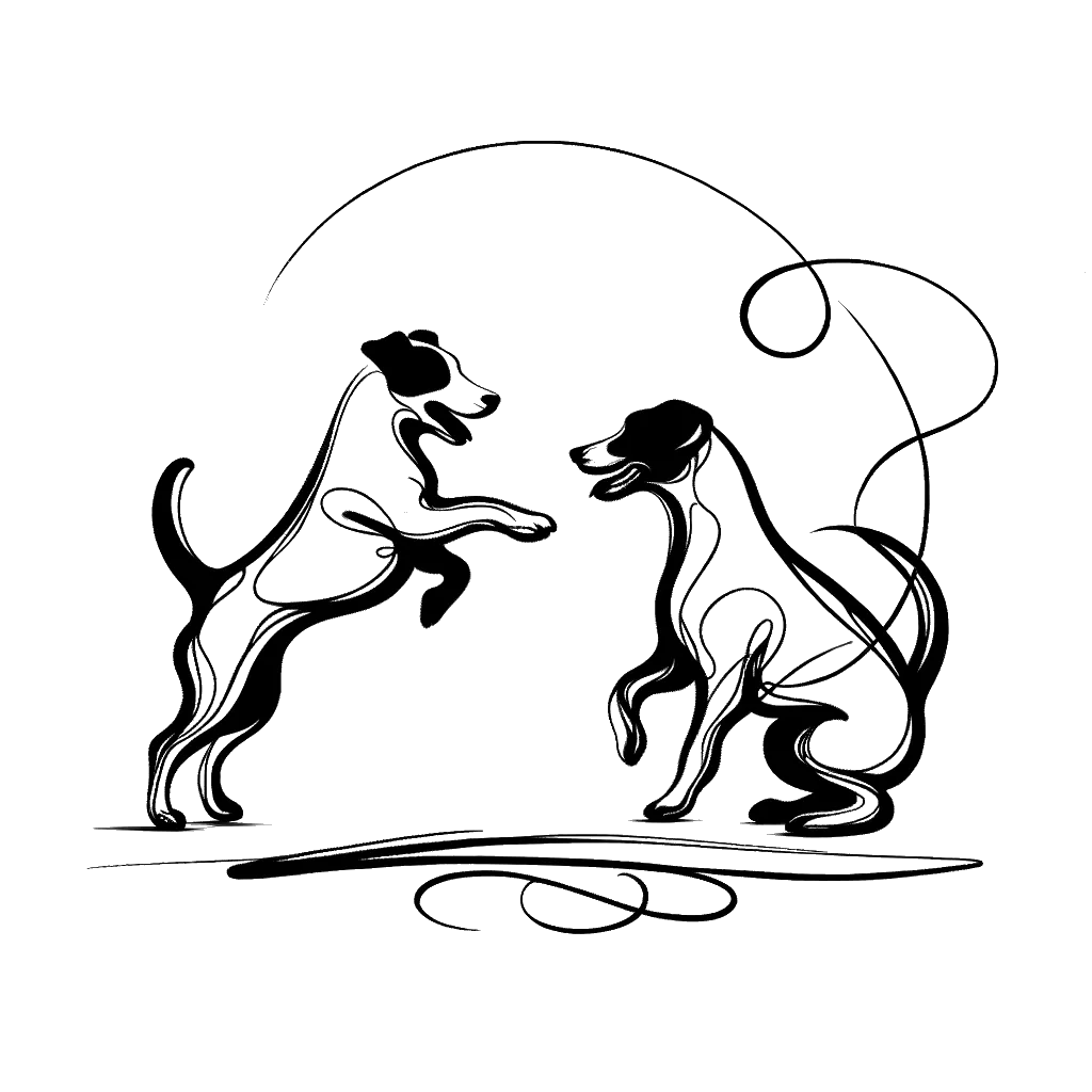 un dibujo de un perro jack russell saludando a su dueño representando el tema de Saludo en blanco y negro.