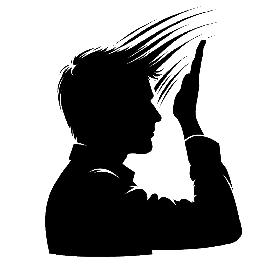 un dibujo de Un hombre occidental golpeándose la cabeza como para decir obviamente. representando el tema de Sentido Común en blanco y negro.