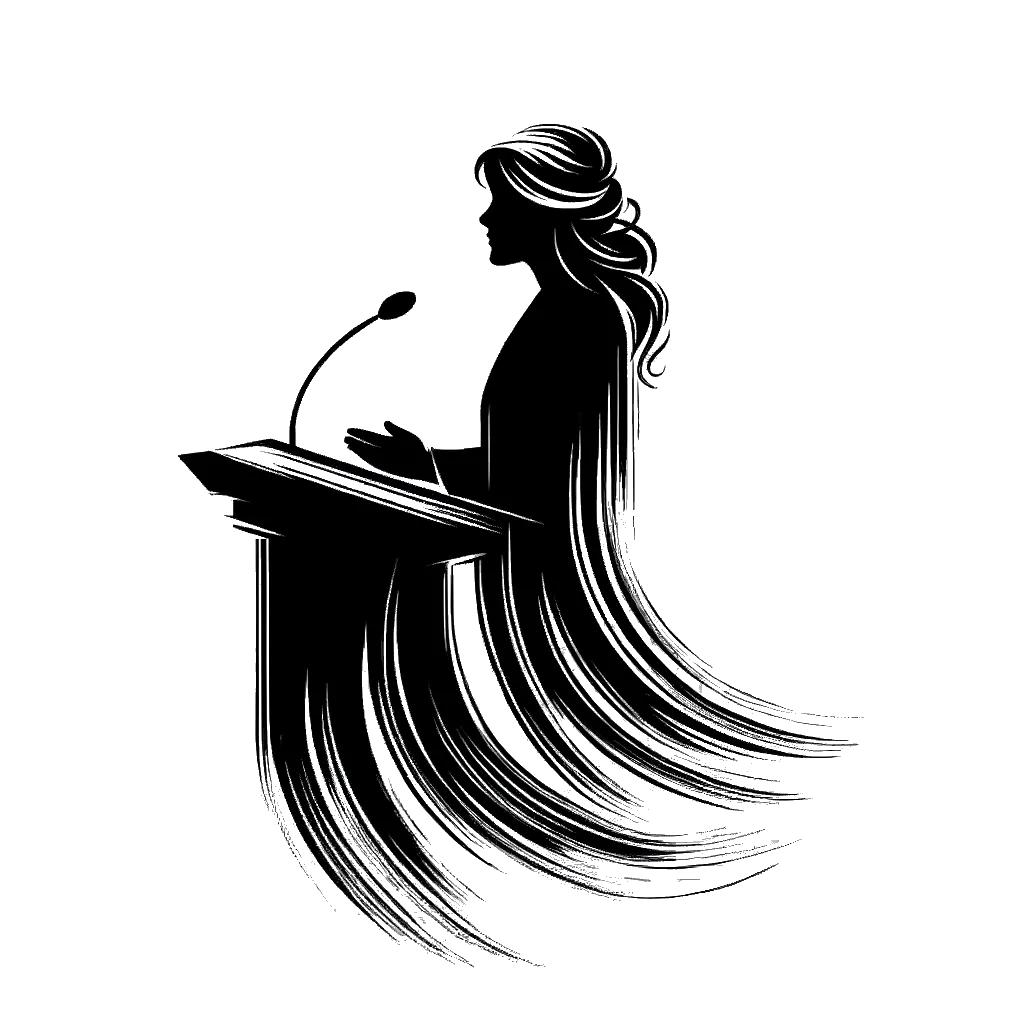 un dibujo de un vicario se encontraba en un púlpito pronunciando un sermón representando el tema de Servicio en blanco y negro.